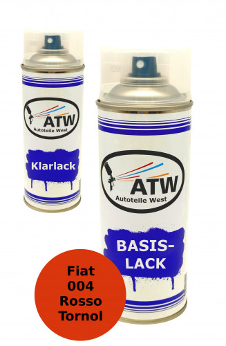 Autolack für Fiat 004 Rosso +400ml Klarlack Set